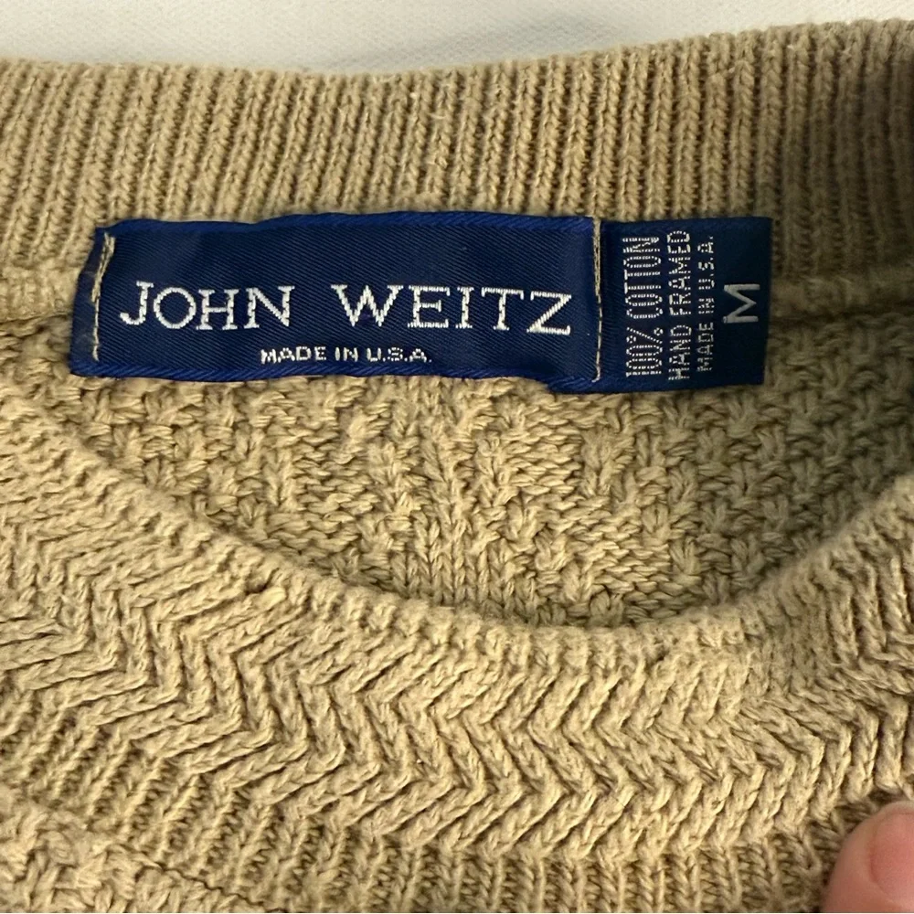 Vintage John Weitz Textured Knit Sweater – Made in USA – Size M, fisherman style
